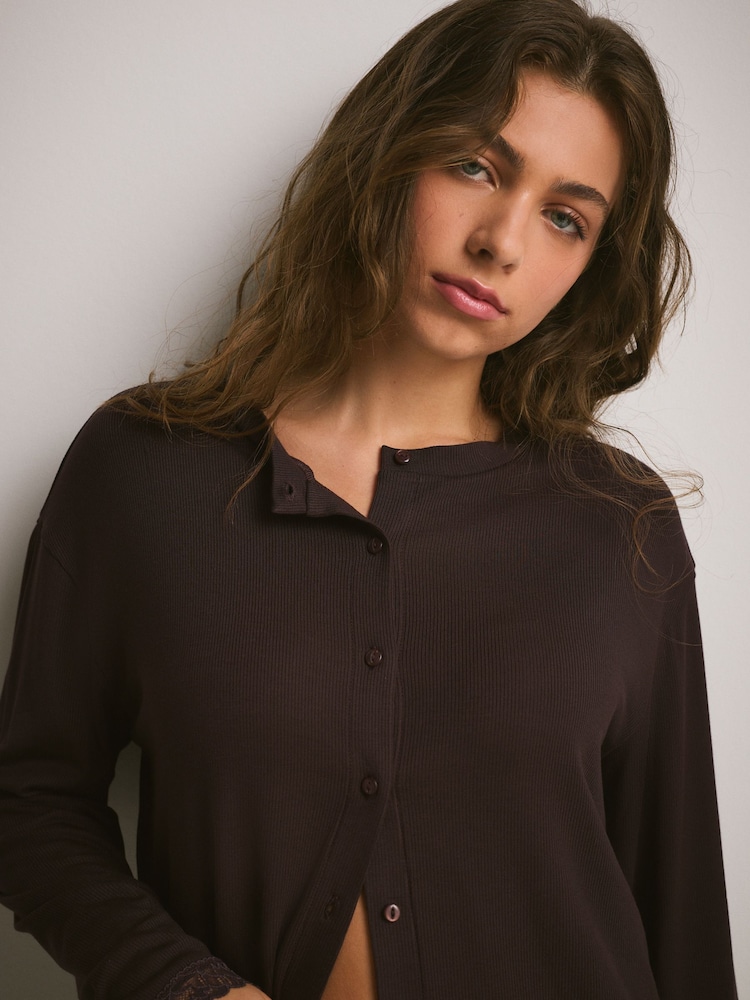 巧克力棕色 - 保暖 TENCEL™ 莫代尔 Base Layer 羊毛衫 - 图片2 / 7