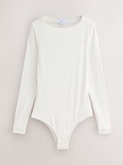 Cream Thermal Base Layer Lace Trim Bodysuit - Image 4 of 7