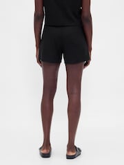 Gap Black 4inch Mid Rise Linen-Blend Shorts - Image 2 of 5