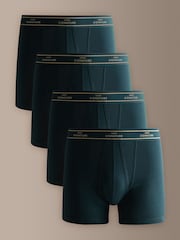 Blue Modal 4 pack Signature A-Front Cotton Rich Boxers - Image 1 of 11