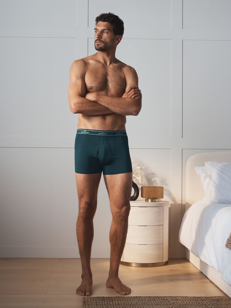 Blue Modal 4 pack Signature A-Front Cotton Rich Boxers - Image 2 of 11 Blue Modal 4 pack Signature A-Front Cotton Rich Boxers - Image 2 of 11