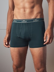 Blue Modal 4 pack Signature A-Front Cotton Rich Boxers - Image 3 of 11