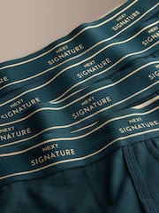 Blue Modal 4 pack Signature A-Front Cotton Rich Boxers - Image 9 of 11