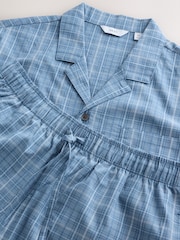 Blue Short Sleeve Check Button Through Pyjamas Set - Image 11 of 12