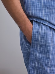 Azul - Short Sleeve Check Button Through Pyjamas Set - Imagen 7 de 8