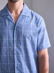 Azul - Short Sleeve Check Button Through Pyjamas Set - Imagen 8 de 8