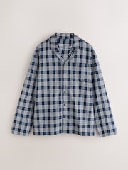 Navy Blue Long Sleeve Check Button Through Pyjamas Set - Image 9 of 12