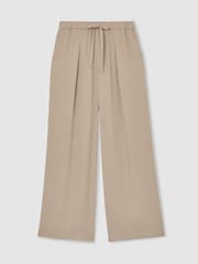 Reiss Neutral Aimee Drawstring Wide-Leg Trousers - Image 2 of 7