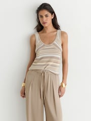 Reiss Neutral Aimee Drawstring Wide-Leg Trousers - Image 5 of 7