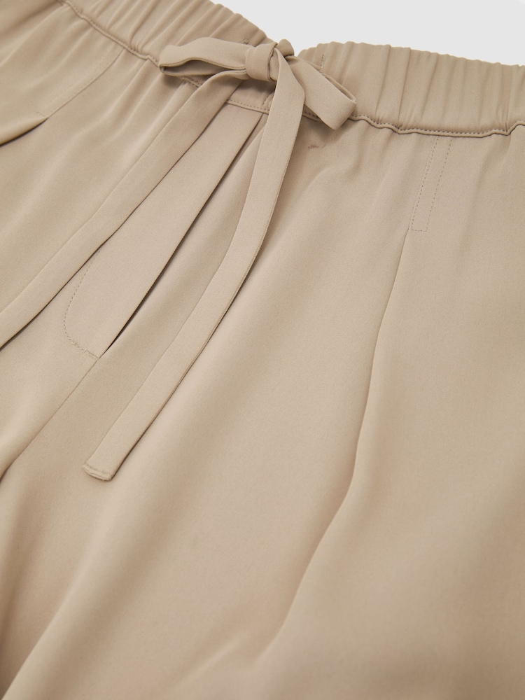 Reiss Neutral Aimee Drawstring Wide-Leg Trousers - Image 7 of 7 Reiss Neutral Aimee Drawstring Wide-Leg Trousers - Image 7 of 7