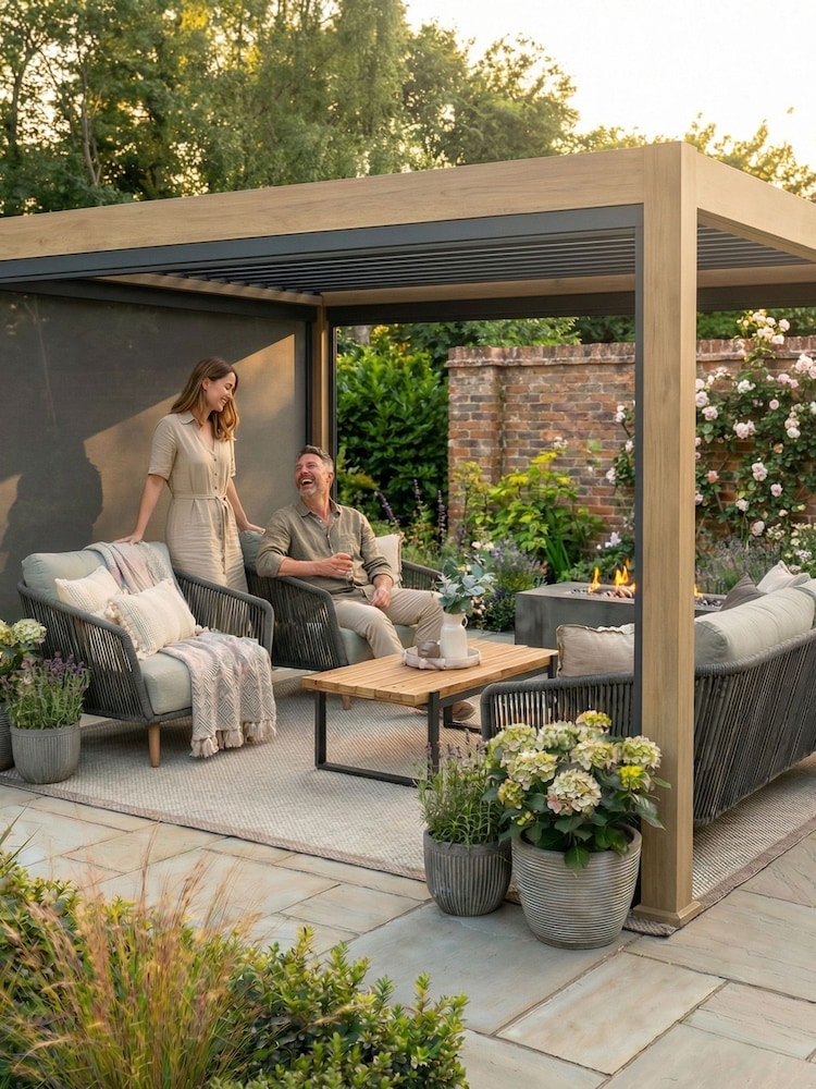 CELTIC LEISURE Wood Effect Natural Saturn Aluminium Frame, accessories & assembly service Pergola - Image 1 of 6 CELTIC LEISURE Wood Effect Natural Saturn Aluminium Frame, accessories & assembly service Pergola - Image 1 of 6