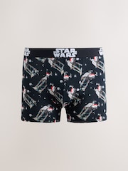 Black Star Wars Novelty Christmas Cotton Rich Boxers - Image 1 of 5