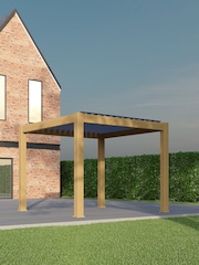 CELTIC LEISURE Wood Effect Natural Saturn Aluminium Frame Pergola - Image 2 of 4