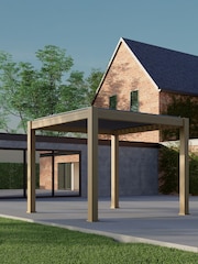 CELTIC LEISURE Wood Effect Natural Saturn Aluminium Frame Pergola - Image 3 of 4