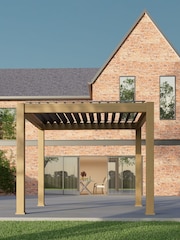 CELTIC LEISURE Wood Effect Natural Saturn Aluminium Frame Pergola - Image 5 of 6