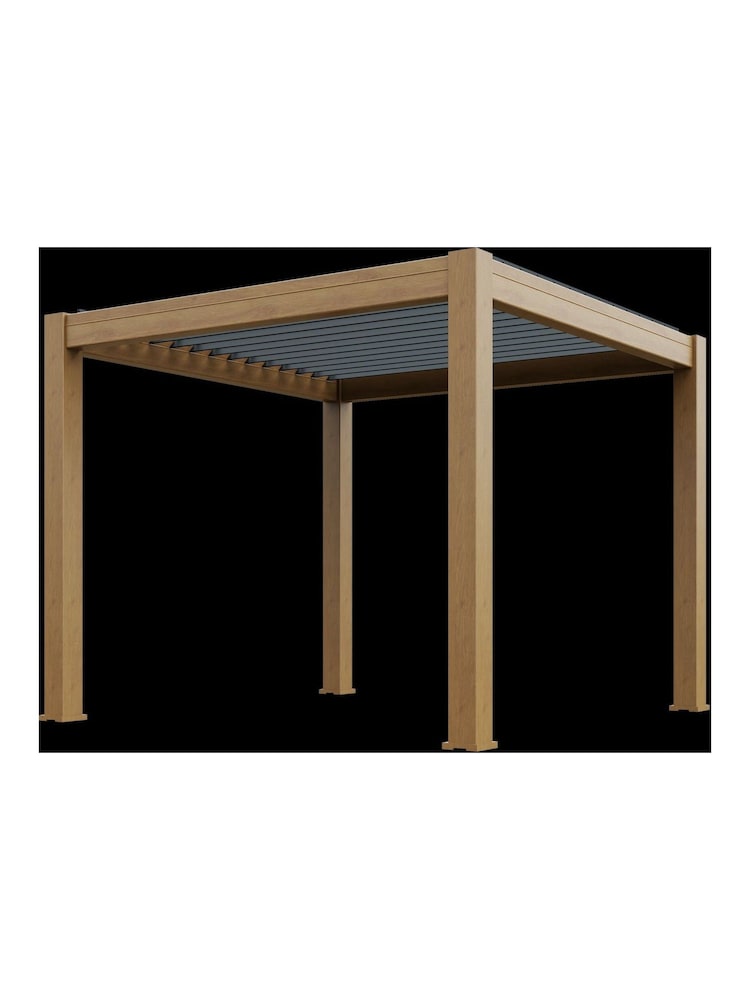 CELTIC LEISURE Wood Effect Natural Saturn Aluminium Frame Pergola - Image 6 of 6