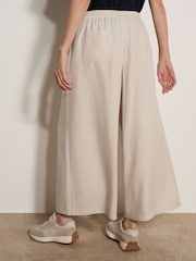 Apricot Natural Slub Linen Wide-Leg Trousers - Image 2 of 5