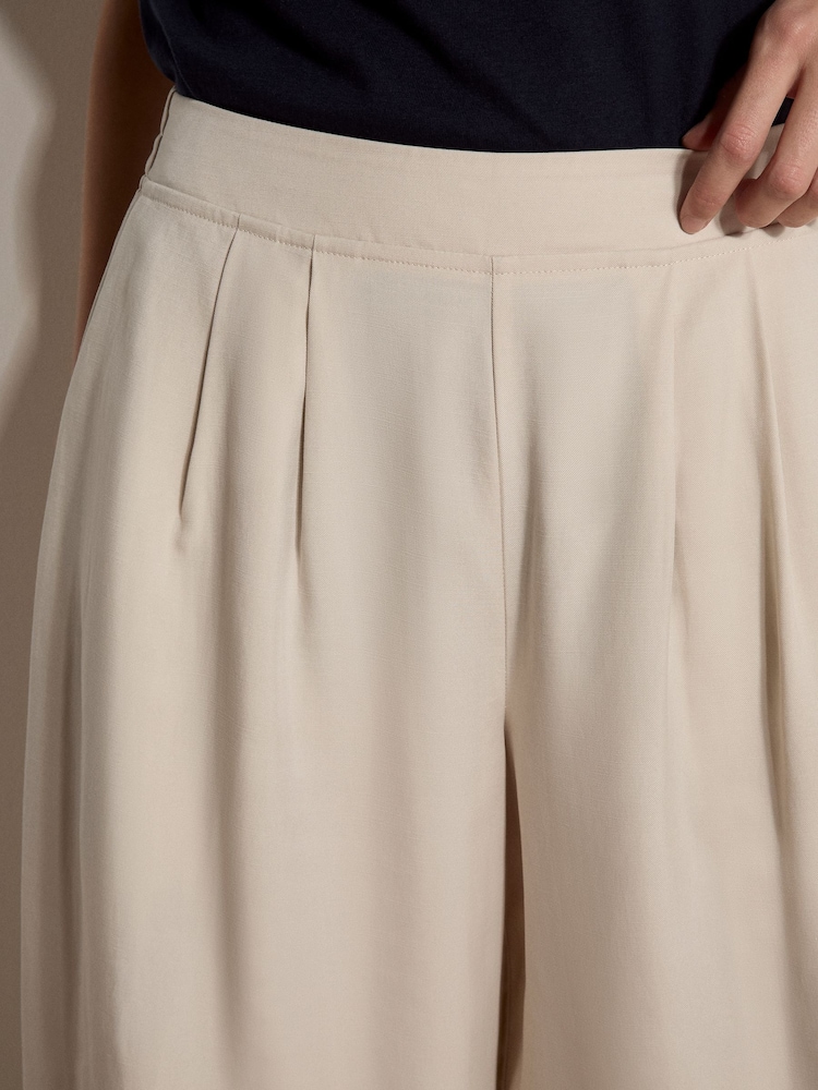 Apricot Natural Slub Linen Wide-Leg Trousers - Image 5 of 5