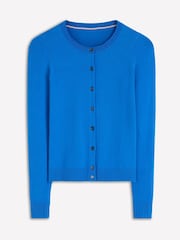 Boden Blue Emilia Cotton Crew Neck Cardigan - Image 4 of 5