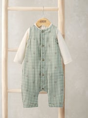 Mamas & Papas Gingham Romper & Bodysuit Set - Image 1 of 5