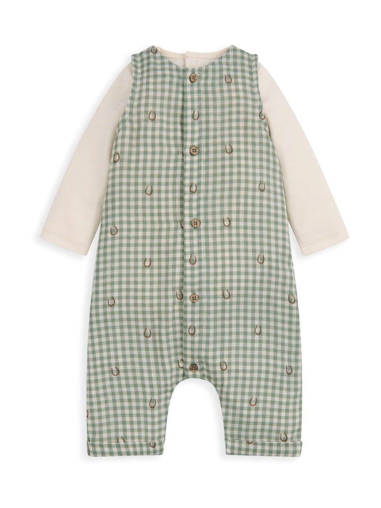 Mamas & Papas Gingham Romper & Bodysuit Set - Image 2 of 5