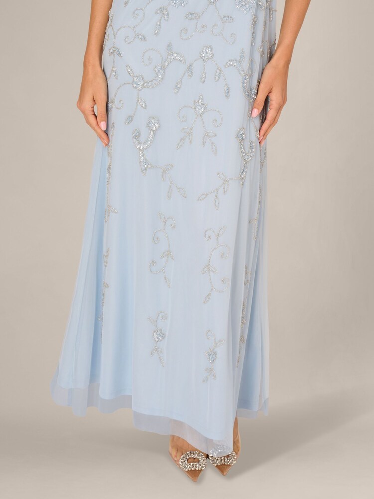Adrianna Papell Blue Studio Beaded Blouson Long Dress - Image 6 of 6