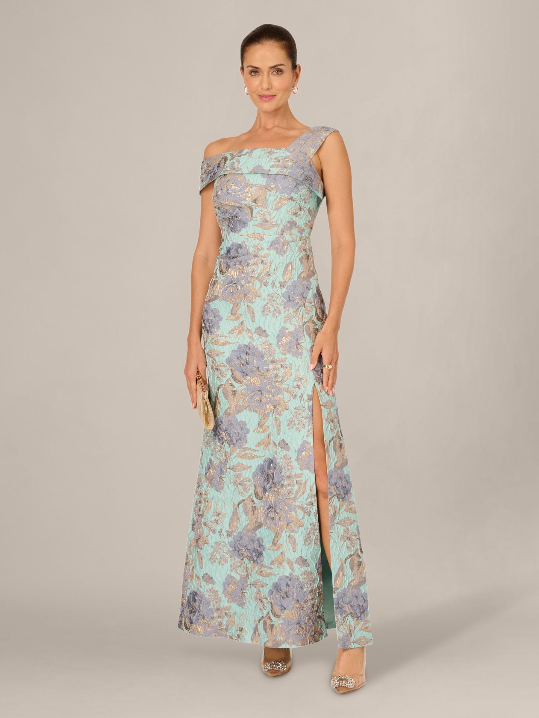 新品未使用✨24SS♡ Muguet-Printed Mermaid Dress Buy Adrianna Papell Blue Floral Jacquard Mermaid Dress from Next USA