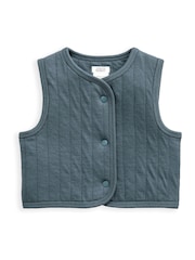 Mamas & Papas Quilted Jilet & amp; Zolaqlı Romper - 4şəkildən 4 şəkil