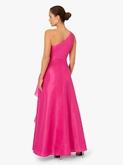 Adrianna Papell Red Tulle Cascade Gown - Image 2 of 6