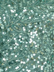 Adrianna Papell Green Bead Mesh Sheath Dress - Image 3 of 6