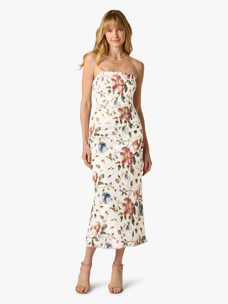 Adrianna Papell White Strapless Ankle Dress - Image 1 of 6