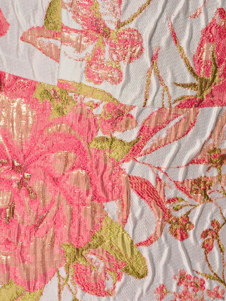 Adrianna Papell Pink Floral Jacquard Dress - Image 6 of 6