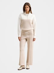 Forever New Cream Tiana Wide Leg Track Trousers - Image 5 of 5