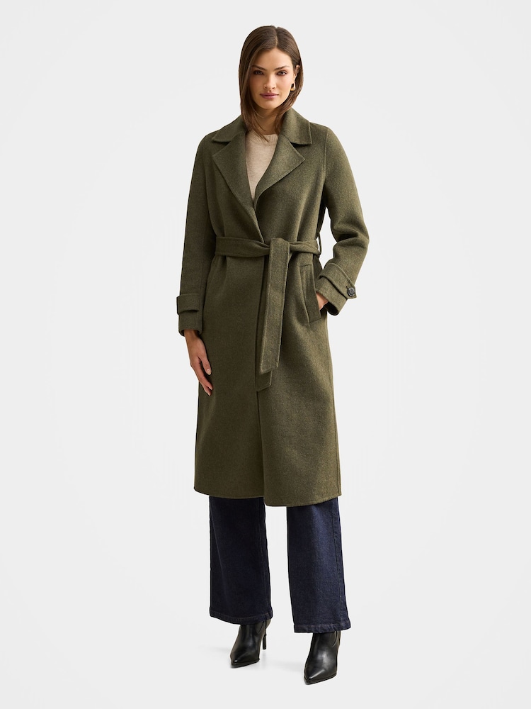 Forever New Green Natalie Felled Seam Coat - Image 1 of 5 Forever New Green Natalie Felled Seam Coat - Image 1 of 5