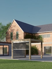 CELTIC LEISURE Wood Effect Natural Saturn Aluminium Frame, accessories & assembly service Pergola - Image 1 of 4