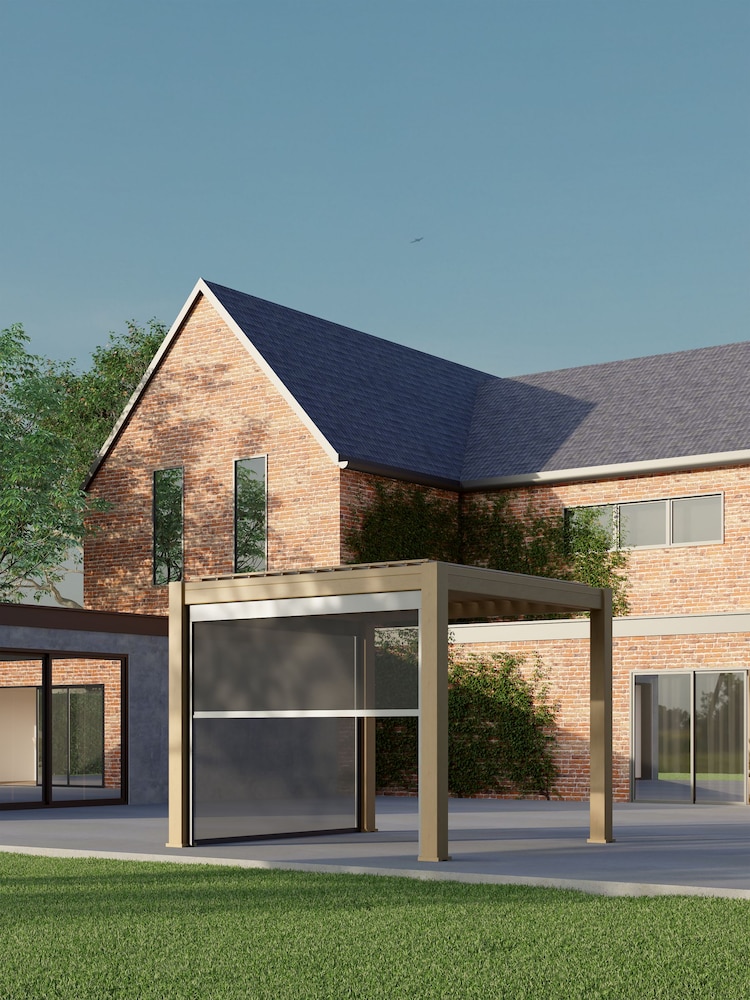 CELTIC LEISURE Wood Effect Natural Saturn Aluminium Frame, accessories & assembly service Pergola - Image 1 of 4