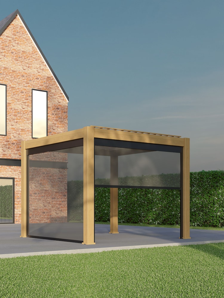 CELTIC LEISURE Wood Effect Natural Saturn Aluminium Frame, accessories & assembly service Pergola - Image 2 of 4