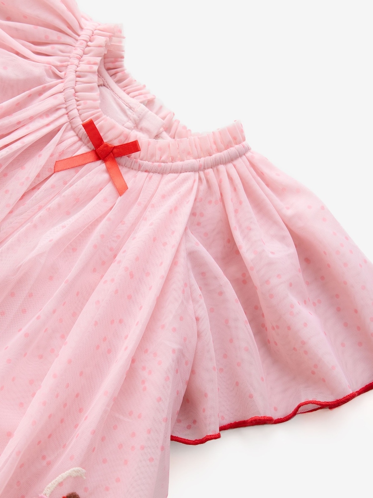 Maputlang Rosas - Cath Kidston Short Sleeve Mesh Dress (3mths-7yrs) - Larawan 10 ng 10
