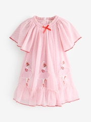 Maputlang Rosas - Cath Kidston Short Sleeve Mesh Dress (3mths-7yrs) - Larawan 5 ng 10