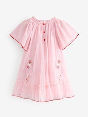 Maputlang Rosas - Cath Kidston Short Sleeve Mesh Dress (3mths-7yrs) - Larawan 6 ng 10