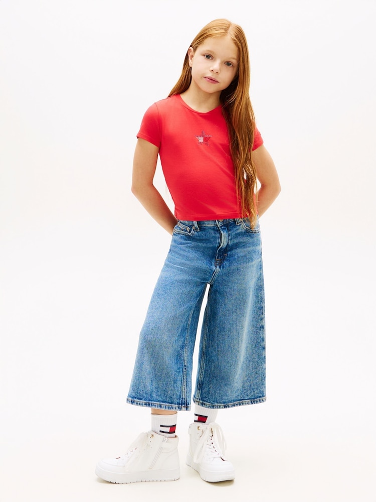 Rot - Tommy Hilfiger Extra Slim Star Flag T-Shirt - Bild 2 von 4