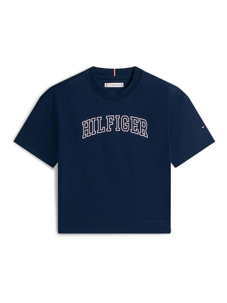 Tommy Hilfiger Blue Logo Jersey Crew Neck T-Shirt - Image 5 of 5 Tommy Hilfiger Blue Logo Jersey Crew Neck T-Shirt - Image 5 of 5