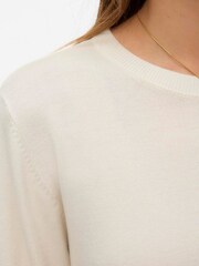 VERO MODA Cream Long Sleeve Crew Neck Jumper - Image 4 of 5