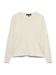 VERO MODA Cream Long Sleeve Crew Neck Jumper - Image 5 of 5