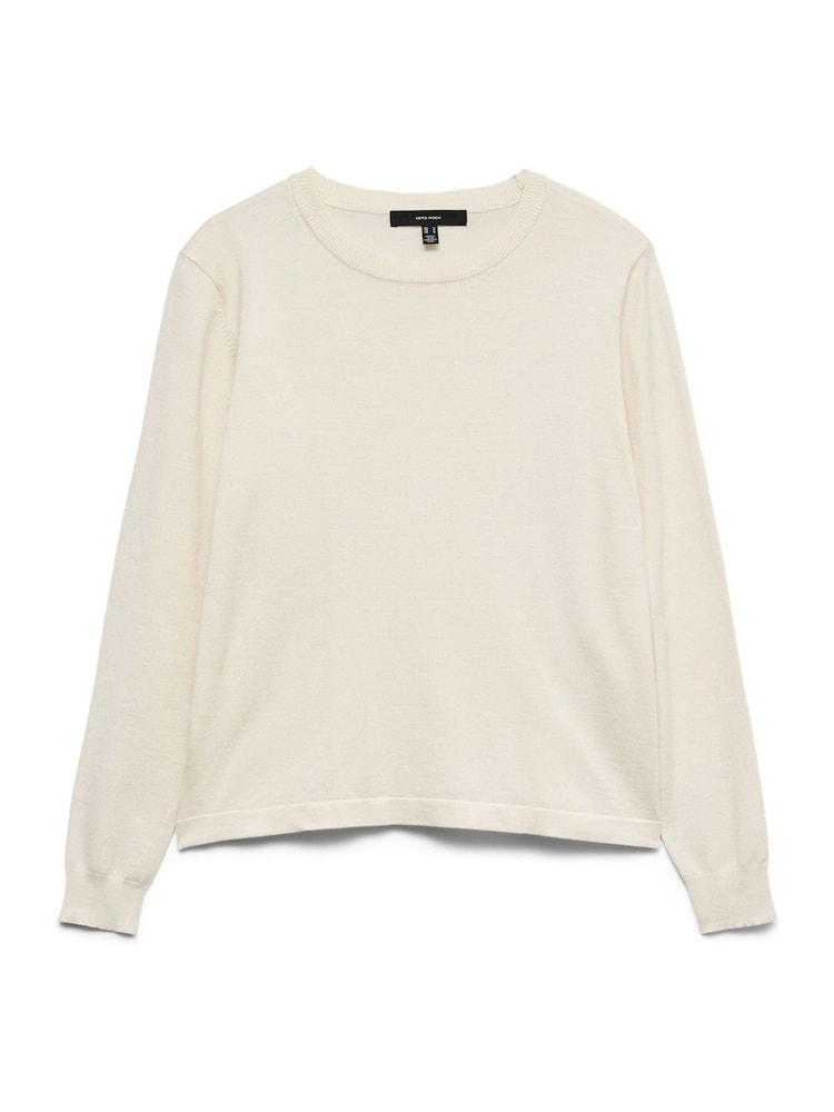 VERO MODA Cream Long Sleeve Crew Neck Jumper - Image 5 of 5