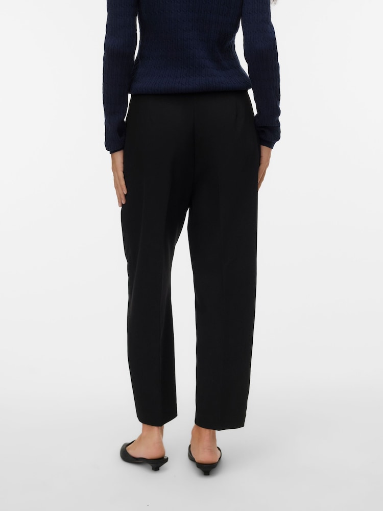 Noir - VERO MODA Belted Barrel Leg Ankle Length Trousers - Image 2 de 6 Noir - VERO MODA Belted Barrel Leg Ankle Length Trousers - Image 2 de 6