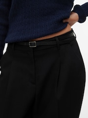 Noir - VERO MODA Belted Barrel Leg Ankle Length Trousers - Image 4 de 6