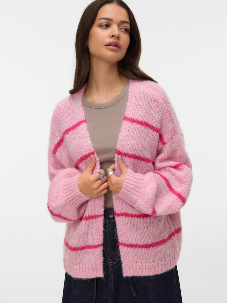 VERO MODA Pink Long Sleeve Open Cardigan - Image 2 of 5