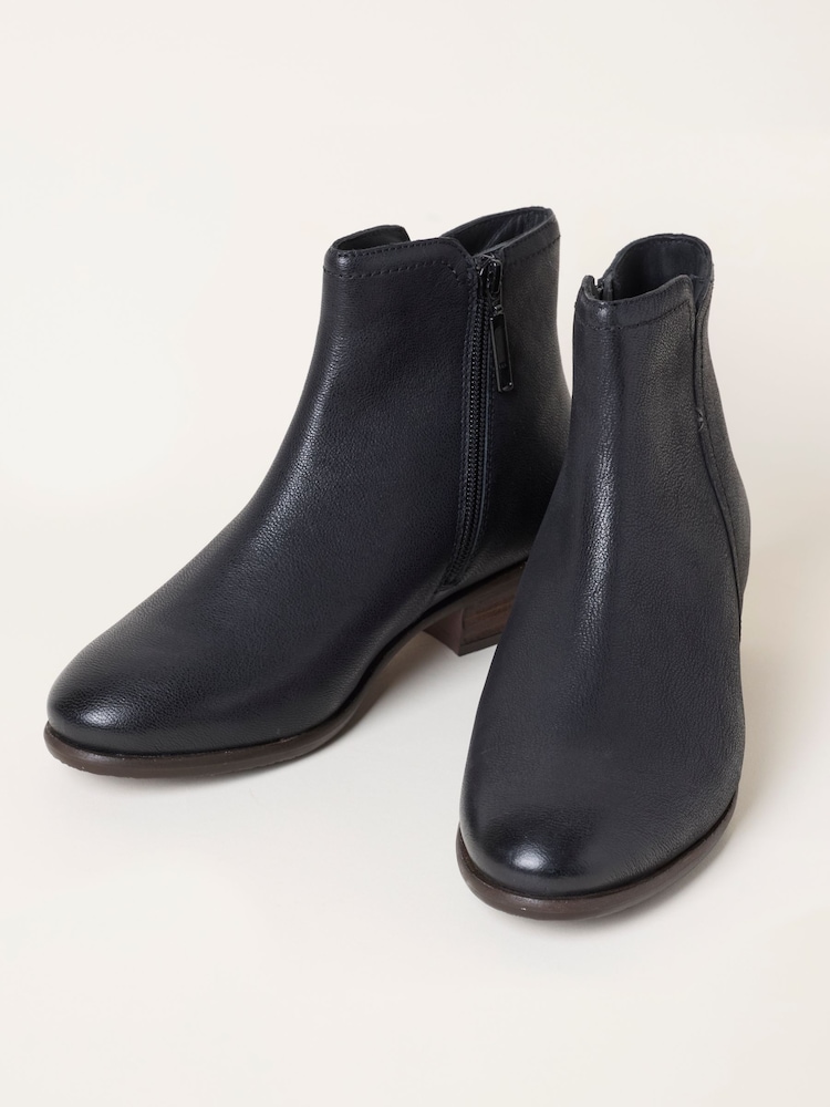 FatFace Farleigh Black Leather Shoe Boots - Image 2 of 3
