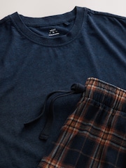 Navy Blue Cosy Short Sleeve Jersey Pyjamas Set - Image 4 of 5